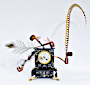 contemporarysculpture  clock, feather, pipes - Piet.sO 202()