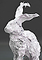 black rabbit sculpture in paper, Piet.sO , pietso contemporary sculpture