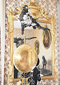 sculpture mnémotechnique marquis et marquise de Pierre et la formule de surface d'un cercle, château d'Aulteribe- exposition loci par ci et mes mémoires d'oiseaux - Piet.sO 2024