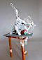 Jumbo time, Piet.sO,visual artist sculpture  éléfant acrylic resin