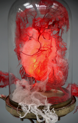 heart of doe for the princess Snow White or Iphegenie. wood and light, contemporary art, Piet.sO