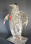sculpture now - penguin - acrylic resin, plexiglass, inox, Piet.sO 2021 