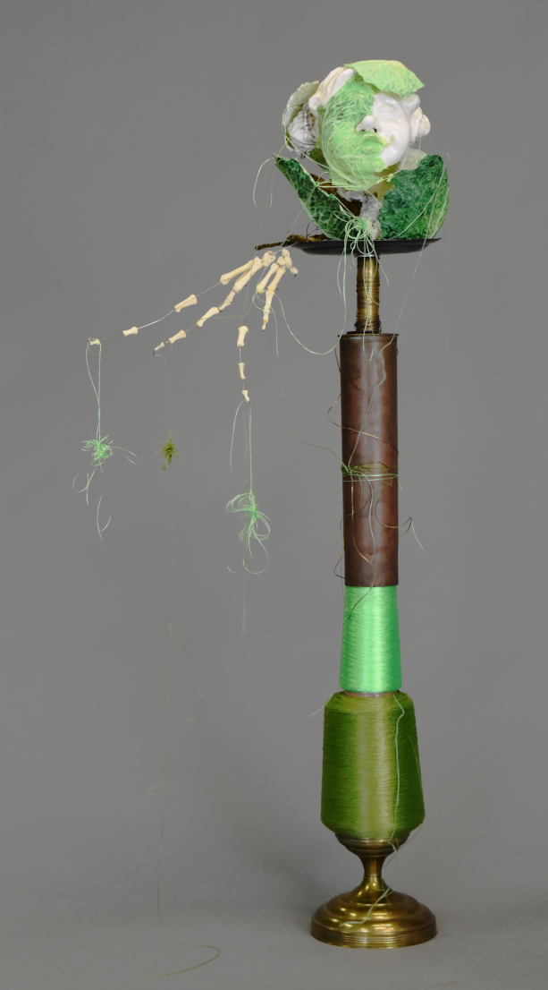 savez-vous planter les choux - Piet.sO - sculpture contemporaine mixed media sur ange en tête de chou