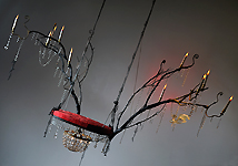 interactive swing chandelier sculpture installation, Piet.sO