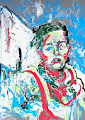 dessin peinture contemporaine - feutre acrylique, sieste, Piet.sO 2025 