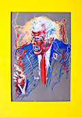 dessin peinture contemporaine de Donald Trump - feutre acrylique, sieste, Piet.sO 2025