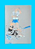dessin peinture contemporaine - feutre acrylique, transmission mère fille, Piet.sO 2025
