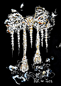 dessin contemporain es bijoux volés au Louvre, galerie Apollon en 2025. artiste contemporaine Piet.sO