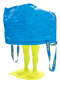 pietso -jambes de petites fille dans un grand sac bleu, sculpture contemporaine Piet.sO 2011