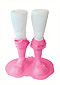 sculpture contemporaine de jambes de fillette en résine acrylique avec chaussettes en silicone rose fluo - pietso - Piet.sO 2013