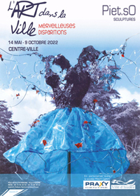 affiche de l'exposition Merveilleuses disparitions de Piet.sO, art dans la ville 2022, Ville d'Issoire